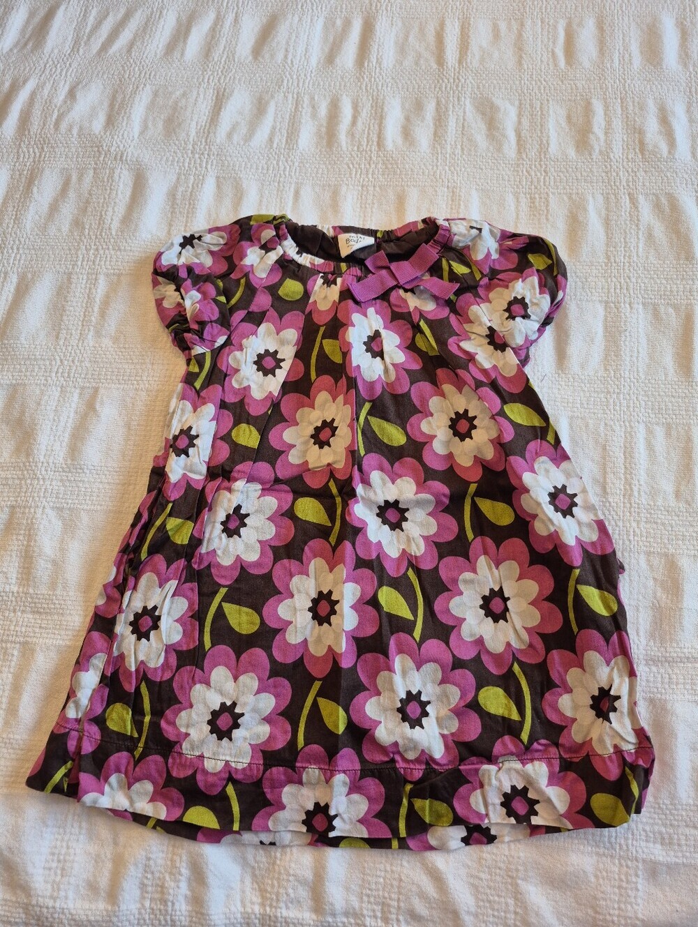 Mini Boden girls 3-4 years floral lined short sleeve dress fully lined VVGUC